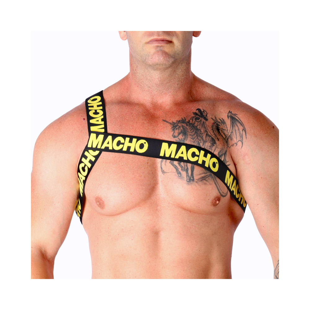 MACHO - ARNÊS ROMANO AMARELO S/M