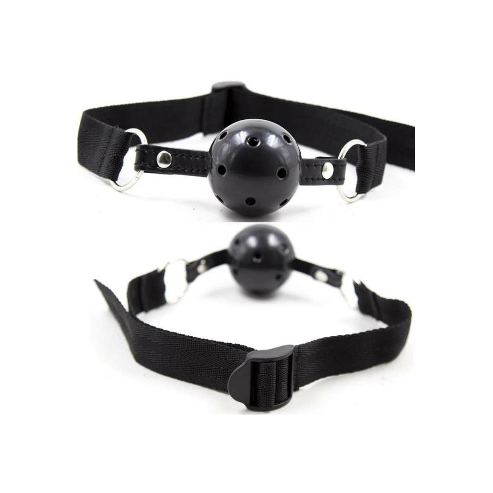 GAG A SFERA TRASPIRANTE IN TESSUTO NERO OHMAMA FETISH