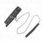 KINK - PVC LEDER HALSKETTE MIT GÜRTEL 105 CM STRASS NIETE 41,5 X 4 CM