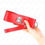 KINK - COLLANA CON CINTURA 65 CM CON LARGO CINTURINO ROSSO REGOLABILE 33,5-41 CM X 5 CM