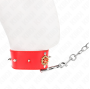 KINK - COLLIER DIAMANTS ROUGES AVEC CEINTURE 65 CM AJDUSTABLE 35-51 CM X 7 CM