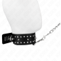 KINK - NECKLACE WITH LEASH 65 CM WITH SILVER STUDS MODEL 1 ADJUSTABLE 36-43 CM X 5 CM