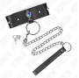 KINK - HALSKETTE 65 CM MIT BAND MIT BLAUEN DIAMANTEN VERSTELLBAR 36-43 CM X 5 CM