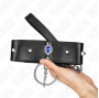 KINK - HALSKETTE 65 CM MIT BAND MIT BLAUEN DIAMANTEN VERSTELLBAR 36-43 CM X 5 CM