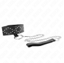 KINK - NECKLACE 65 CM WITH LEASH WITH SILVER STUDS MODEL 3 ADJUSTABLE 36-43 CM X 5 CM