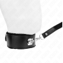 KINK - COLLANA CON GUINZAGLIO 116 CM CON BORCHIE IN ARGENTO MODELLO 4 NERO REGOLABILE 40-48 CM X 6 CM
