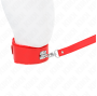 KINK - HALSKETTE MIT LEINE 116 CM MIT SILBERNEN NIETEN MODELL 4 ROT VERSTELLBAR 40-48 CM X 6 CM