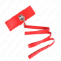 KINK - COLAR COM TRELA 116 CM COM PREGOS PRATA MODELO 4 VERMELHO AJUSTÁVEL 40-48 CM X 6 CM