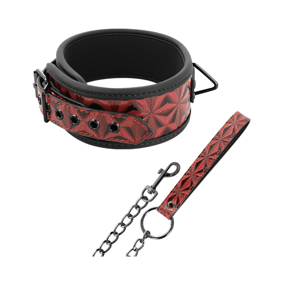 BEGME - COLLIER EN CUIR VÉGAN PREMIUM ÉDITION ROUGE AVEC DOUBLURE EN NÉOPRÈNE