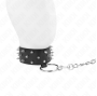 KINK - COLLIER AVEC LAISSE 65 CM AVEC CLOUS ARGENTÉS MODÈLE 5 RÉGLABLE 36-43 CM X 5 CM