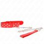 KINK - COLLANA CON CINTURINO AD ANELLO RIVETTO CON CINTURA 65 CM ROSSO REGOLABILE 36-50 CM X 3,8 CM