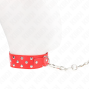 KINK - COLAR DE ALÇA DE REBITE DE ANEL COM CINTO 65 CM VERMELHO AJUSTÁVEL 36-50 CM X 3,8 CM