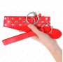 KINK - COLAR DE ALÇA DE REBITE DE ANEL COM CINTO 65 CM VERMELHO AJUSTÁVEL 36-50 CM X 3,8 CM