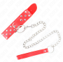 KINK - COLAR DE ALÇA DE REBITE DE ANEL COM CINTO 65 CM VERMELHO AJUSTÁVEL 36-50 CM X 3,8 CM