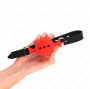 KINK - MORDAÇA COMPLETA DE SILICONE 55 x 2 CM COM BOLA DE 5 CM TAMANHO L VERMELHO AJUSTÁVEL 35-51 CM