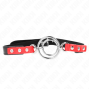 KINK - KNEBEL MIT MEHREREN O-RINGEN 4 / 4,8 CM ROT 38 X 56 CM