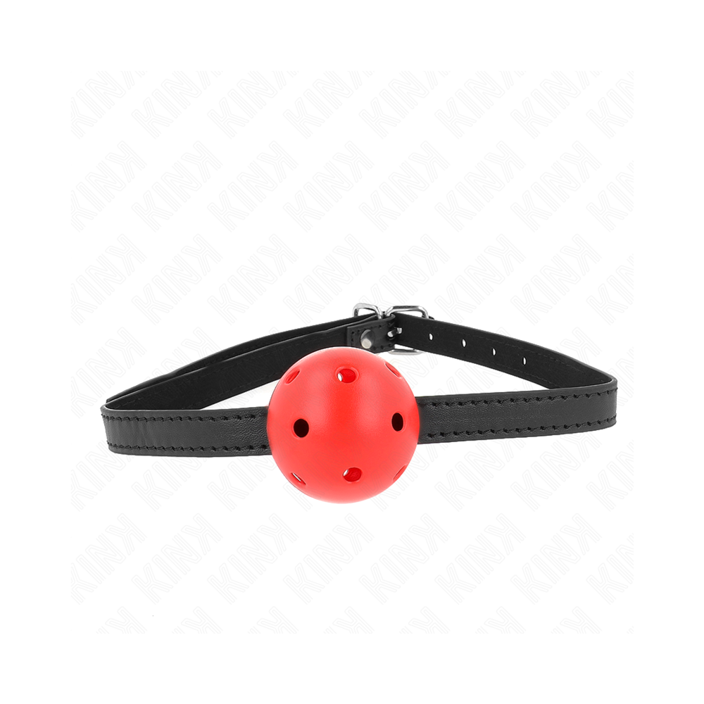 KINK - BÂILLON À BOULE SIMPLICITÉ ROUGE RESPIRANT 4,5 CM 62 x 1,5 CM