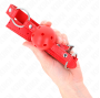 KINK - ATMUNGSAKTIVER BALL 4 CM KNEBEL MIT DOPPELNIET MODELL 1 ROT 62,5 x 2,5 CM VERSTELLBAR 42-58 CM