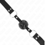KINK - BREATHABLE BALL 4 CM GAG WITH DOUBLE RIVET MODEL 1 BLACK 62.5 x 2.5 CM ADJUSTABLE 42-58 CM