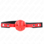 KINK - RED HOLLOW HARD BALL 4 CM GAG BLACK STRAP 60 x 2 CM ADJUSTABLE 37-52 CM
