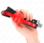 KINK - BALLE DURE CREUSE ROUGE 4 CM GAG BRACELET NOIR 60 x 2 CM AJUSTABLE 37-52 CM