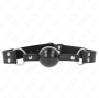 KINK - BOLA MACIA E SÓLIDA MORDAÇA DE 4 CM COM ALÇA DE COURO 62 x 2,5 CM AJUSTÁVEL 42-58 CM