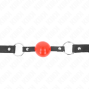KINK - BOLA MORDAÇA 4 CM COM FECHADURA BOLA VERMELHA ALÇA PRETA 60 x 2 CM