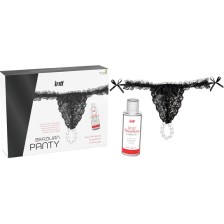 INTT RELEASES - CALÇA BRASILEIRA PRETA COM PÉROLAS E GEL LUBRIFICANTE 50 ML