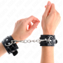 KINK - SHINY NEOPRENE WRIST CUFFS ADJUSTABLE 17-24 CM X 4.5 CM
