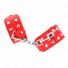 KINK - CINTURINI CON DOPPIA LINEA DI BORCHIE REGOLABILI ROSSO