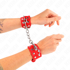 KINK - CINTURINI CON DOPPIA LINEA DI BORCHIE REGOLABILI ROSSO