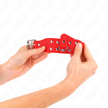 KINK - CINTURINI CON DOPPIA LINEA DI BORCHIE REGOLABILI ROSSO