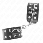 KINK - WRISTBANDS WITH DOUBLE LINE OF ADJUSTABLE STUDS BLACK