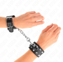 KINK - WRISTBANDS WITH DOUBLE LINE OF ADJUSTABLE STUDS BLACK