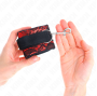 KINK - SHORT VELVET LACE WRIST RESTRAINTS AND NYLON BIND RED / BLACK 23 X 6.5 CM