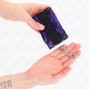 KINK - SHORT VELVET LACE WRIST RESTRAINTS AND NYLON BIND PURPLE / BLACK 23 X 6.5 CM