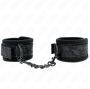 KINK - DARK LACE COVERED WRIST CUFFS NEOPRENE ADJUSTABLE BLACK 20-29 CM X 5 CM