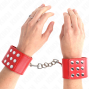 KINK - WRIST RESTRAINTS WITH SNAP FASTEN RED ADJUSTABLE 19-24 CM X 5.5 CM