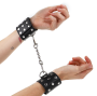 KINK - WRIST RESTRAINTS WITH SNAP FASTEN FULL OF RIVETS BLACK ADJUSTABLE 19-24 CM X 5.5 CM