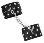 KINK - WRIST RESTRAINTS WITH SNAP FASTEN FULL OF RIVETS BLACK ADJUSTABLE 19-24 CM X 5.5 CM