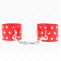 KINK - APPAREILS DE RETENUE POIGNETS AVEC FERMETURE PRESSION PLEINE DE RIVETS ROUGE AJUSTABLE 19-24 CM X 5,5 CM