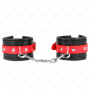 KINK - WRIST RESTRAINTS BLACK WITH RED BELT ADJUSTABLE 17-28 CM X 6 CM