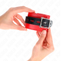 KINK - WRIST RESTRAINTS RED WITH BLACK BELT ADJUSTABLE 17-28 CM X 6 CM