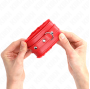 KINK - PREMIUM FUR LINED WRIST RESTRAINTS RED WITH RED BELT ADJUSTABLE 17-29 CM X 6 CM
