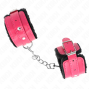 KINK - PULSO PREMIUM FORRO DE PELE PRETO COM CINTO RASPBERRY ROSE AJUSTÁVEL 17-29 CM X 6 CM