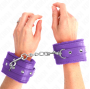 KINK - PREMIUM FUR LINED WRIST RESTRAINTS PURPLE WITH PURPLE BELT ADJUSTABLE 17-29 CM X 6 CM