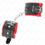 KINK - RESISTENZA DA POLSO PREMIUM FODERATA IN PELLICCIA ROSSO CON CINTURA NERA REGOLABILE 17-29 CM X 6 CM