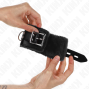 KINK - FUR LINED WRIST RESTRAINTS BLACK WITH BLACK BELT ADJUSTABLE 17-29 CM X 6 CM