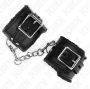 KINK - PULSO FORRO DE PELE PRETO COM CINTO PRETO AJUSTÁVEL 17-29 CM X 6 CM