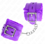 KINK - APPUI-POIGNETS DOUBLÉS DE FOURRURE AVEC TROUS CARRÉS VIOLET ET CEINTURE VIOLET RÉGLABLE 17-29 CM X 6 CM